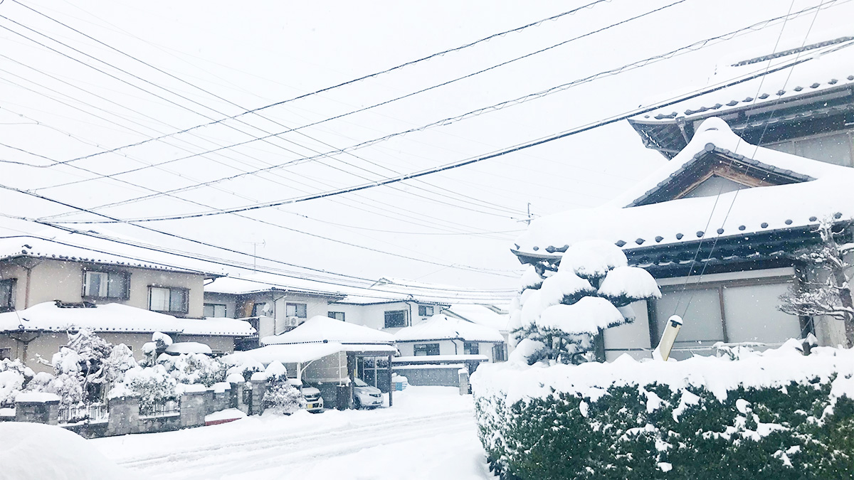 雪が積もった住宅地