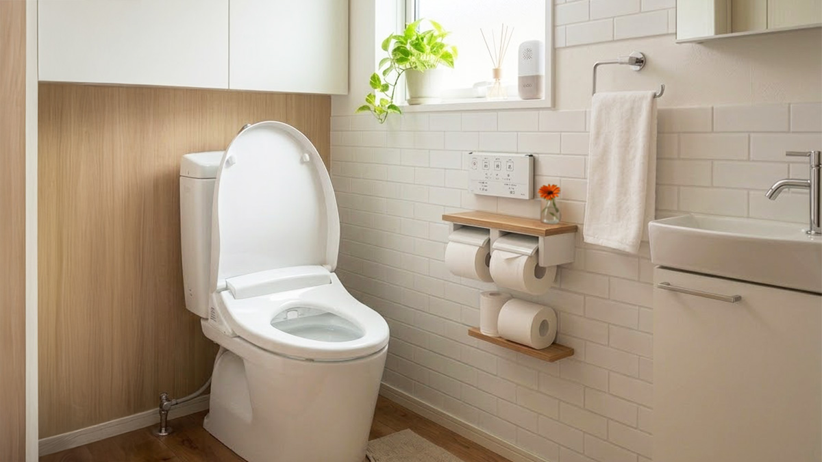 ナチュラルな内装のトイレルーム